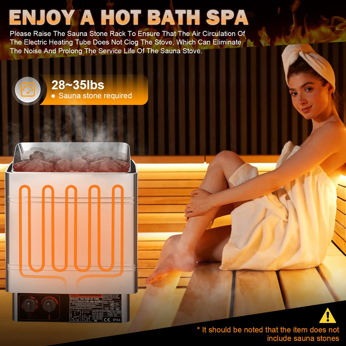 SINLJXDD Sauna Heater-Electric Sauna Heaters 220V 6KW with Built-in Controller,Suitable 260 Cu.Ft Sauna for Home,Home Steam Sauna Bathroom,SPA Houses,Hotels Dry Saunas(6KW)