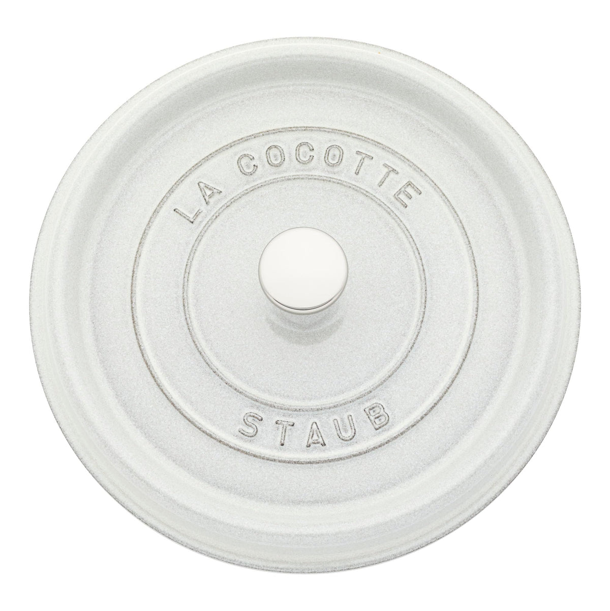 Staub Cast Iron 7-qt Round Cocotte - White Truffle