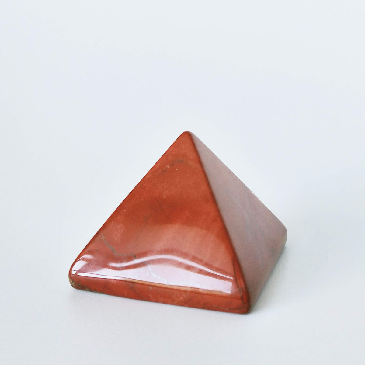 Crystal Pyramid of Natural Red Jasper Chakra Healing Stone, 1.5 inch