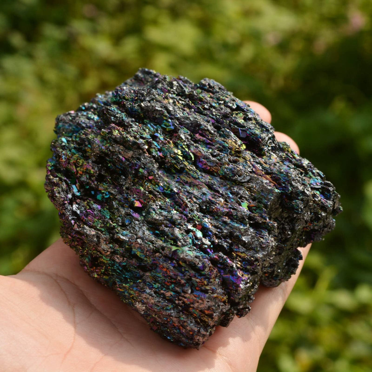 Justinstones 1pc Rainbow Carborundum Silicon Carbide Mineral Crystal Specimen Healing Reiki Healing Stone