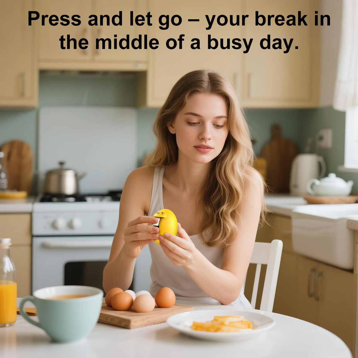 Egg Cracker, Silicone Egg Shell Opener, Cute Egg Shaped Design, Opens Eggs with Ease, A Little Happiness Boost for Your Kitchen. (Color: Yellow, 1-Pack)