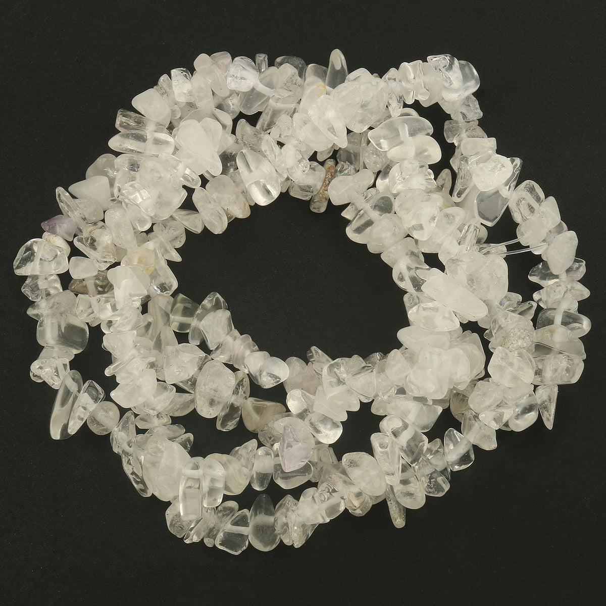 30in Clear Quartz Natural Chip Stone Beads 5-8mm About 230pcs, Irregular Drilled White Bead for Bracelets Jewelry Making Supplies for Adults, DIY Crafts.