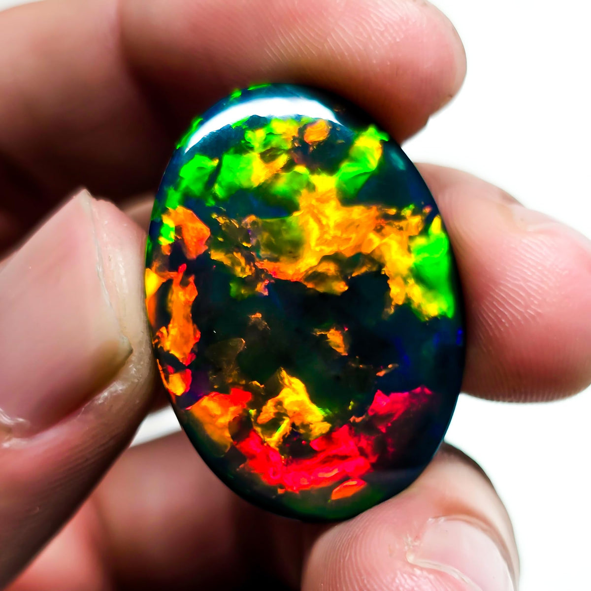 24 Carat Honeycomb Black Ethiopian Opal Cabochon Gemstone