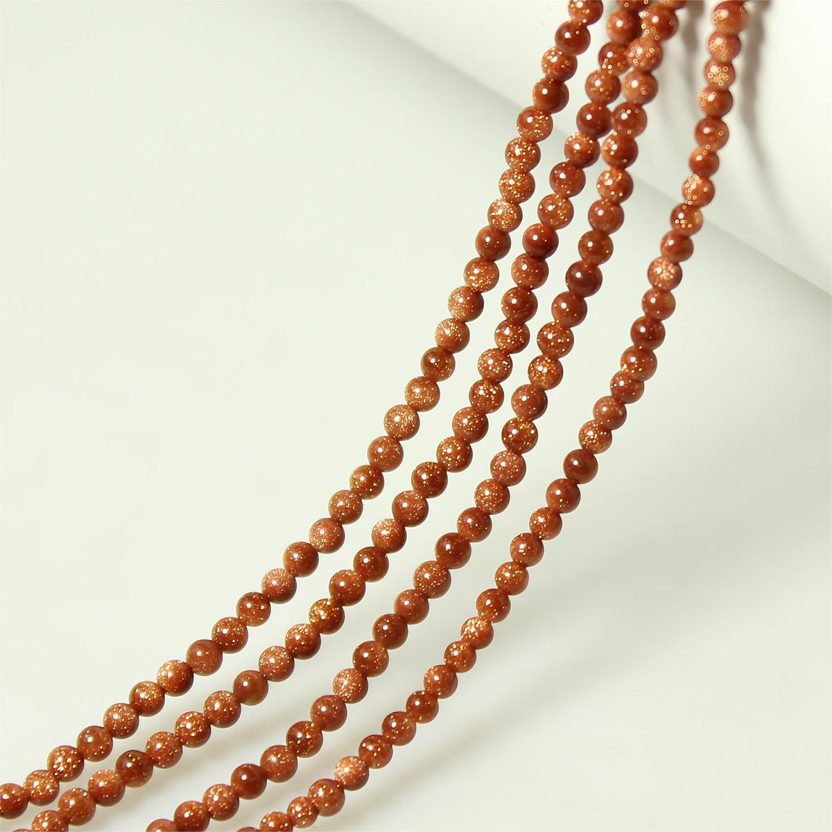 MJDCB 320pcs Small Stone Beads 2mm Golden Sandstone Round Smooth Loose Gemstone Bead for Jewelry Making Bracelets Earrings Necklaces Accessories