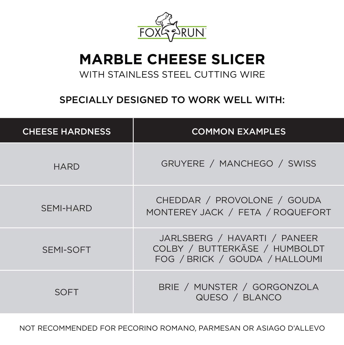 Fox Run Marble Cheese Slicer, White, 1 Replacement Wire, 3841COM