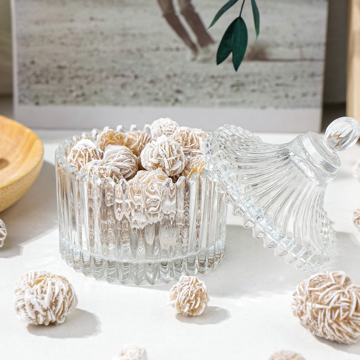 Apengshi Desert Rose Raw Crystals Natural Crystal and Healing Stones Rough Rocks Reiki Chakra Fountain Home Garden Decor Yoga Meditation DIY Stone 1.2-2''