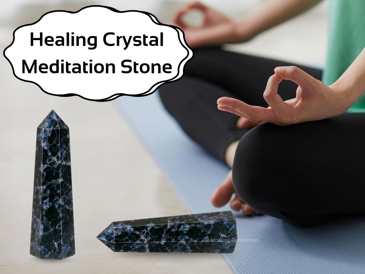Amazing Gemstone Indigo Gabbro Crystal Towers - Natural Healing Crystal Point Obelisk for Reiki Healing and Crystal Grid (3" to 4" INCH)