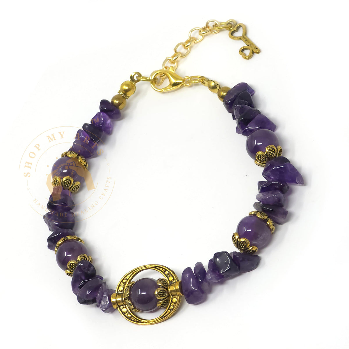 Shop My Arts Amethyst Bracelet for Women - Birthday Gifts for Women Mom with Authentic Crystals and Healing Stones