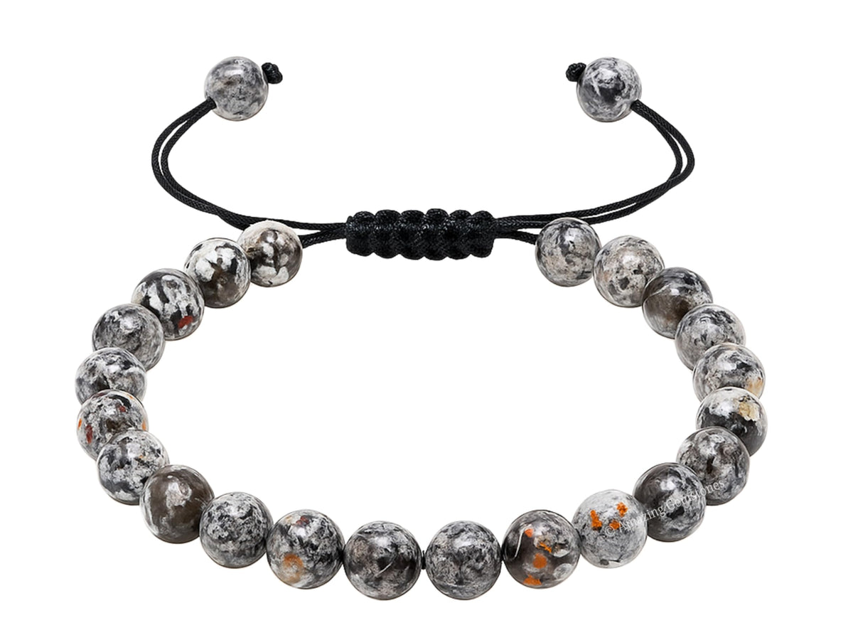 Amazing Gemstone Yooperlite Bracelet for Women Men's Gifts - Protection Healing Crystal Bracelet - 8mm Gemstone Beaded Adjustable Bracelet Pulseras Para Hombres Mujer Stocking Stuffers