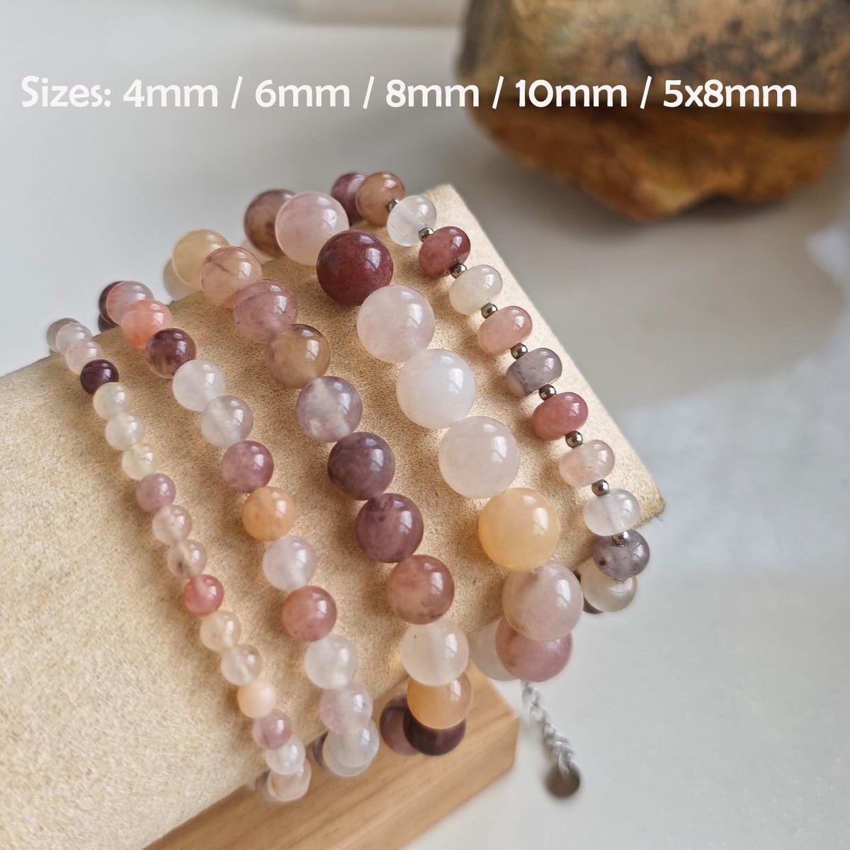 CHCCOYE 6mm Natural Healing Gemstone Bracelet Handmade Yoga Stretch Elastic Bracelet Stress Relief Crystal Jewelry for Men and Women (6mm, Violet Jade)