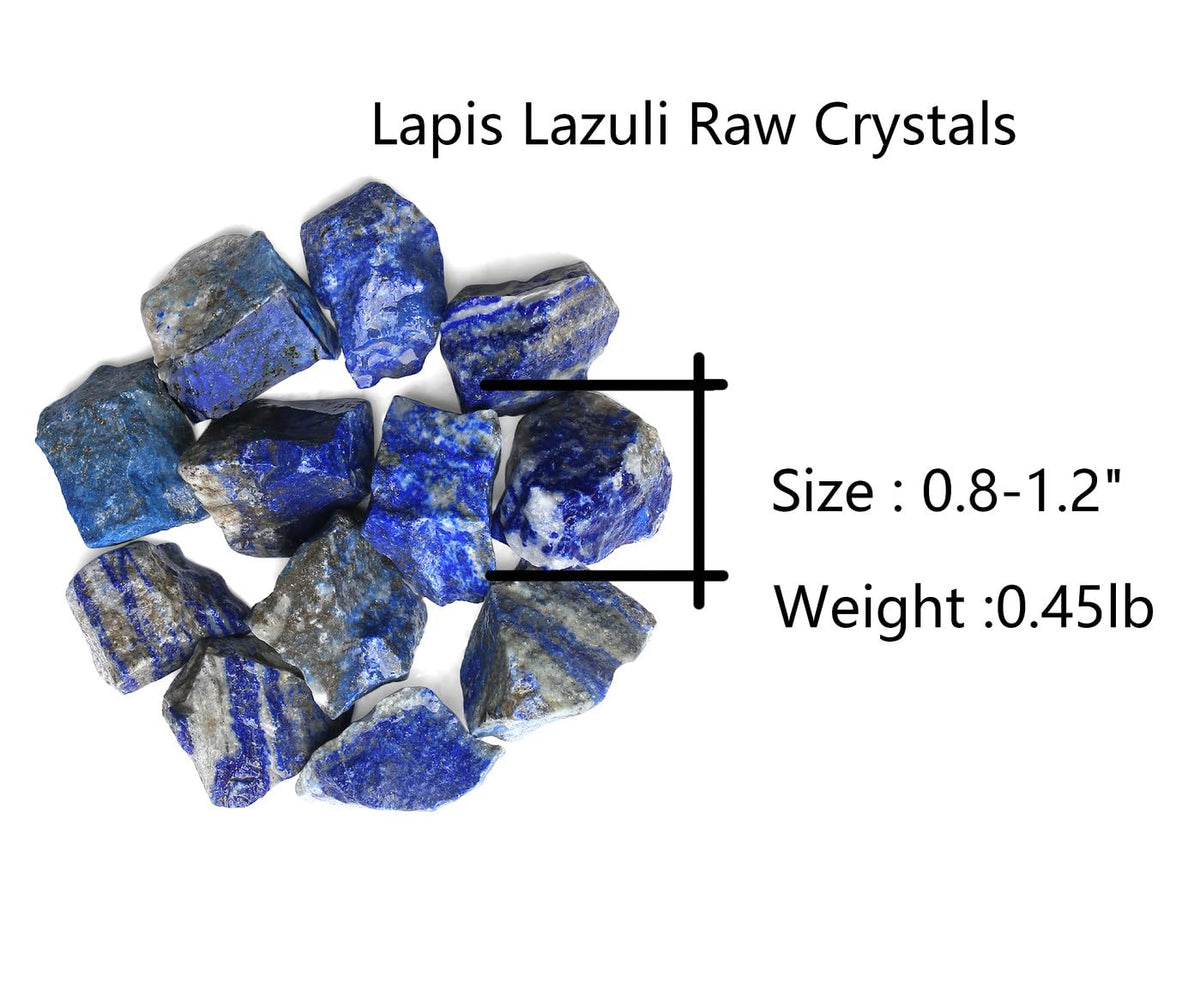 QINJIEJIE 0.9Lbs Lapis Lazuli Raw Crystals Natural Rough Stones Bulk Large 1" Rocks Reiki Gemstones Indoor Garden Fountain Rocks for Tumbling Cabbing Polishing Wire Wrapping Wicca Decoration