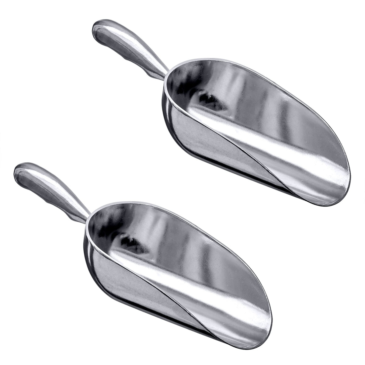 Amazing Abby - Elsa - 12-Ounce Aluminum Ice Scoops (Set of 2), Cast Aluminum Utility Scoops, Food-Grade, Good for Home and Commercial Use, NOT Dishwasher-Safe, Hand-Wash Recommended