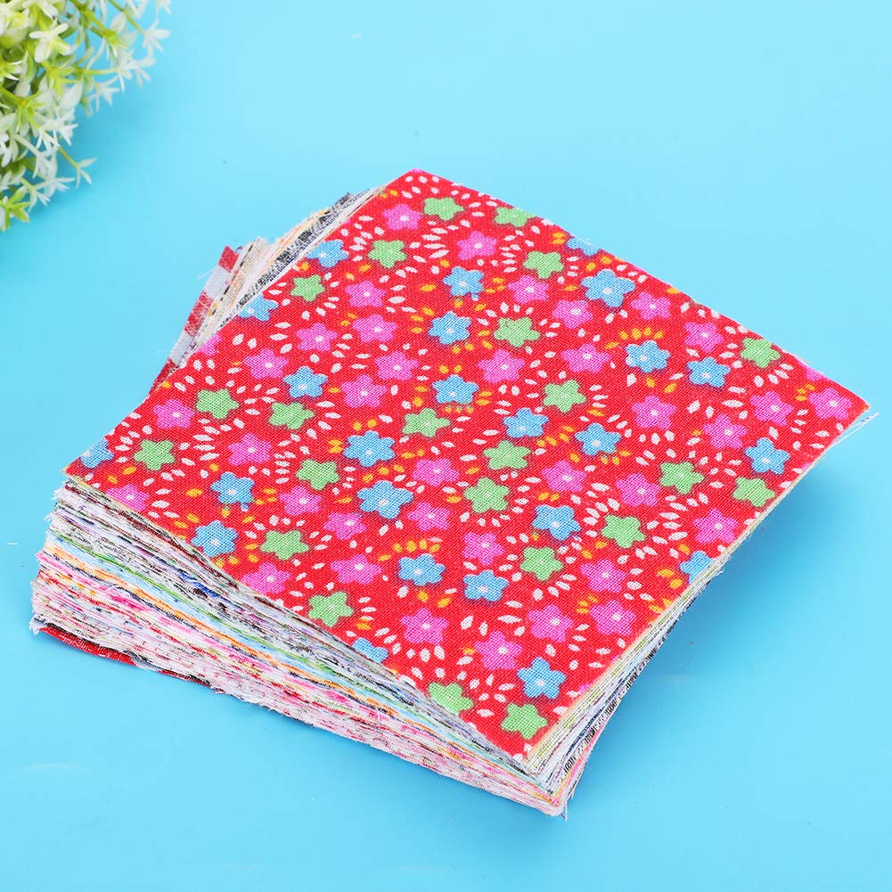 AYNEFY Cotton Floral Patchwork,100 Pcs 10 x 10 cm Floral Printed Fabric Patchwork Sewing Craft Fabric Bundles for Sewing Quilting Stitching DIY Making Supplies