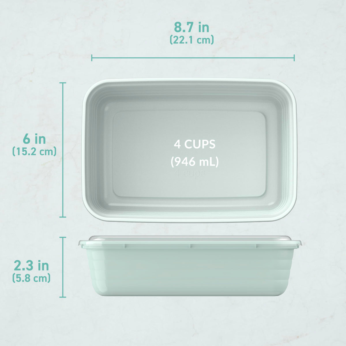 Bentgo Prep - 20-Piece 1-Compartment Reusable Meal Prep Containers with Lids, PFAS & BPA Free Materials, Durable, Microwave, Freezer, & Dishwasher Safe To Go Food Storage (Mint)