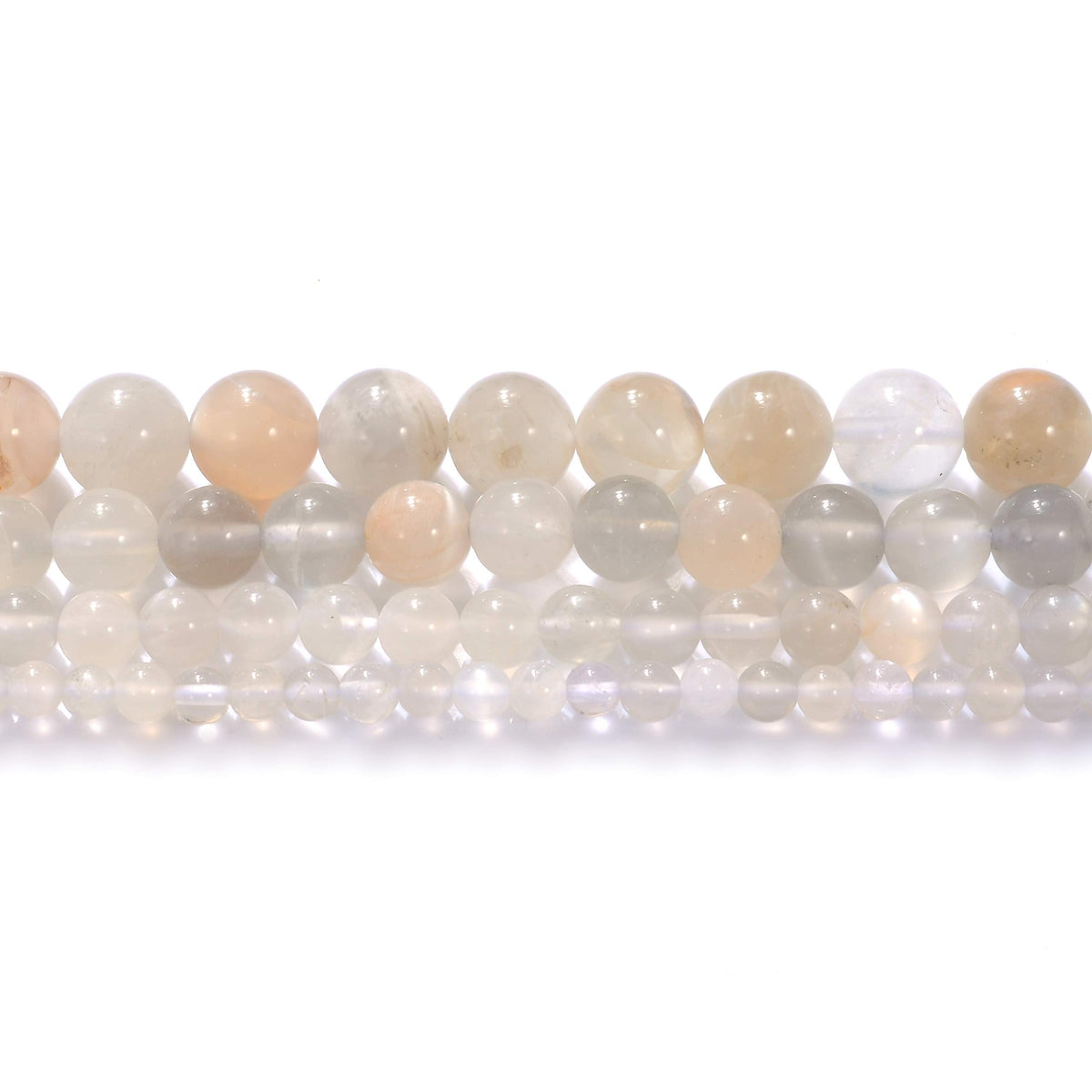 10mm Natural White Moonstone Gemstone Round Loose Beads Crystal Stone Bracelet Necklace Accessories Crafts for Jewelry Making DIY,1 Strand 15"