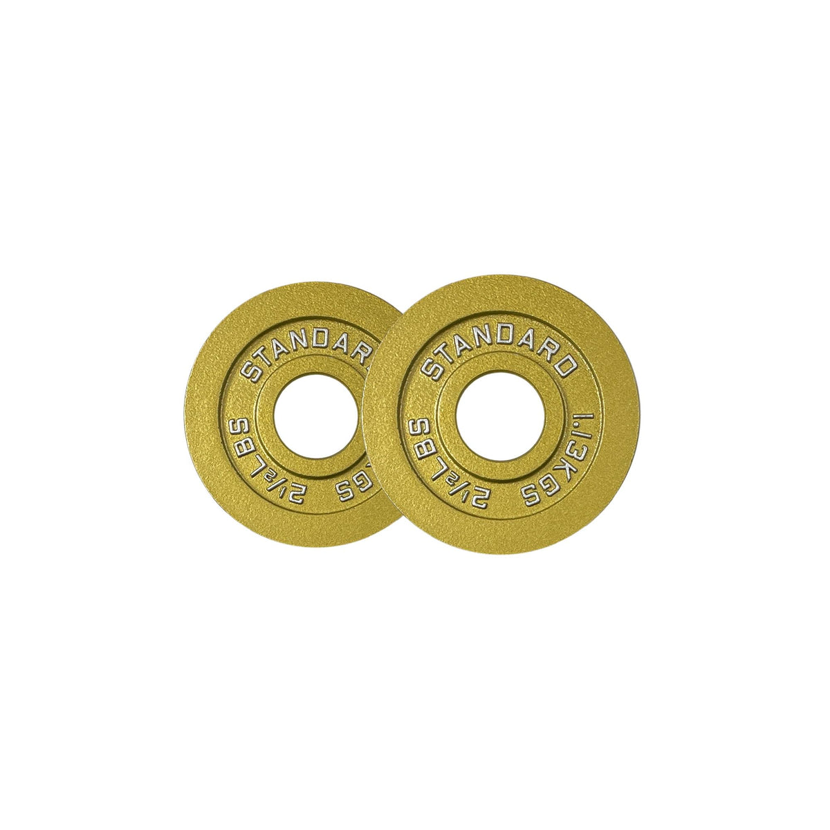 Gold Finish Olympic Steel Plates - Pairs and Sets 2 Inch Barbell Standard in Premium Gold for Weight Lifting (45lb Pair)