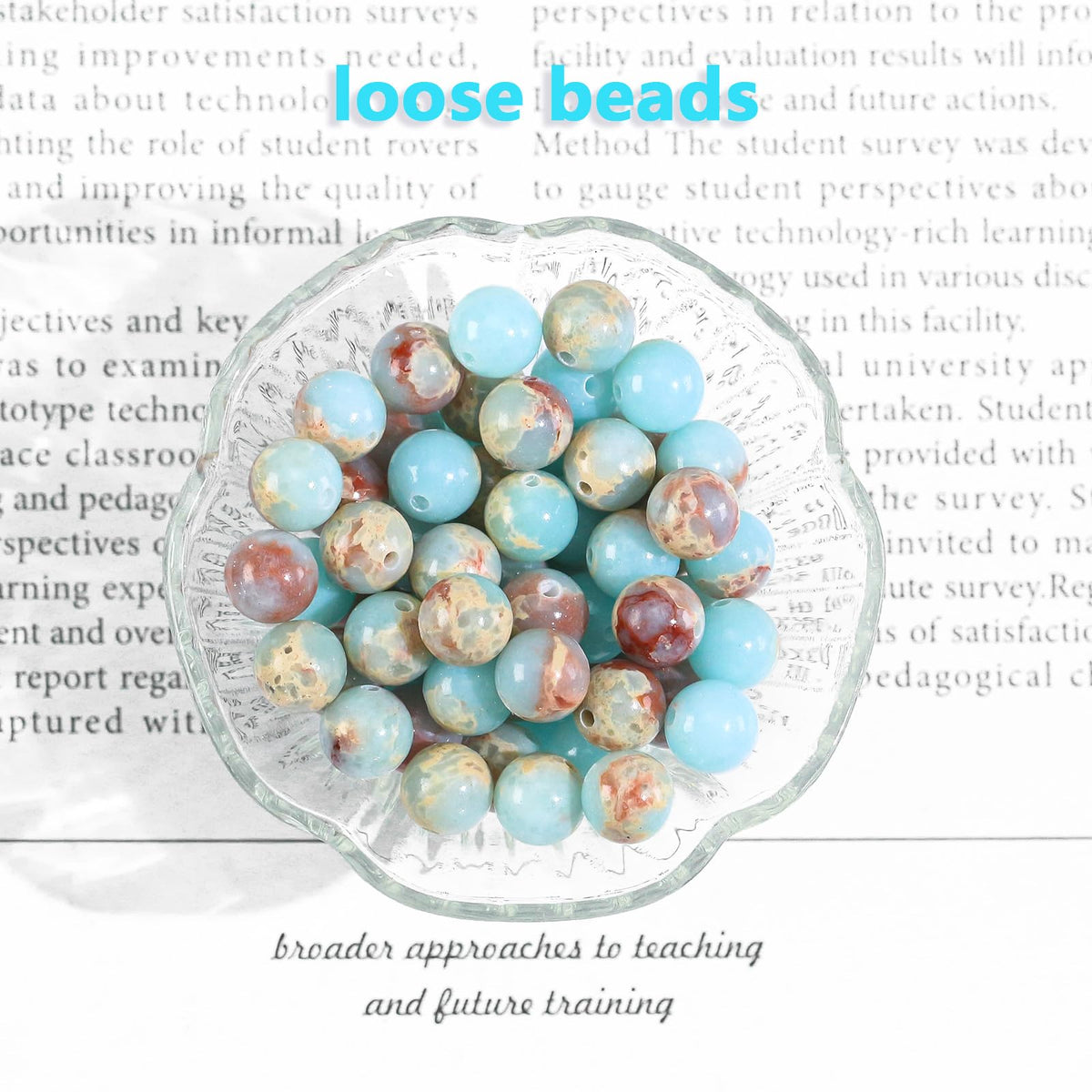 Natural Gemstone Round Loose Beads for Jewelry Making DIY Crystal Energy Healing 1 Strand 15" (Blue Jasper, 4mm (15"/Strand))