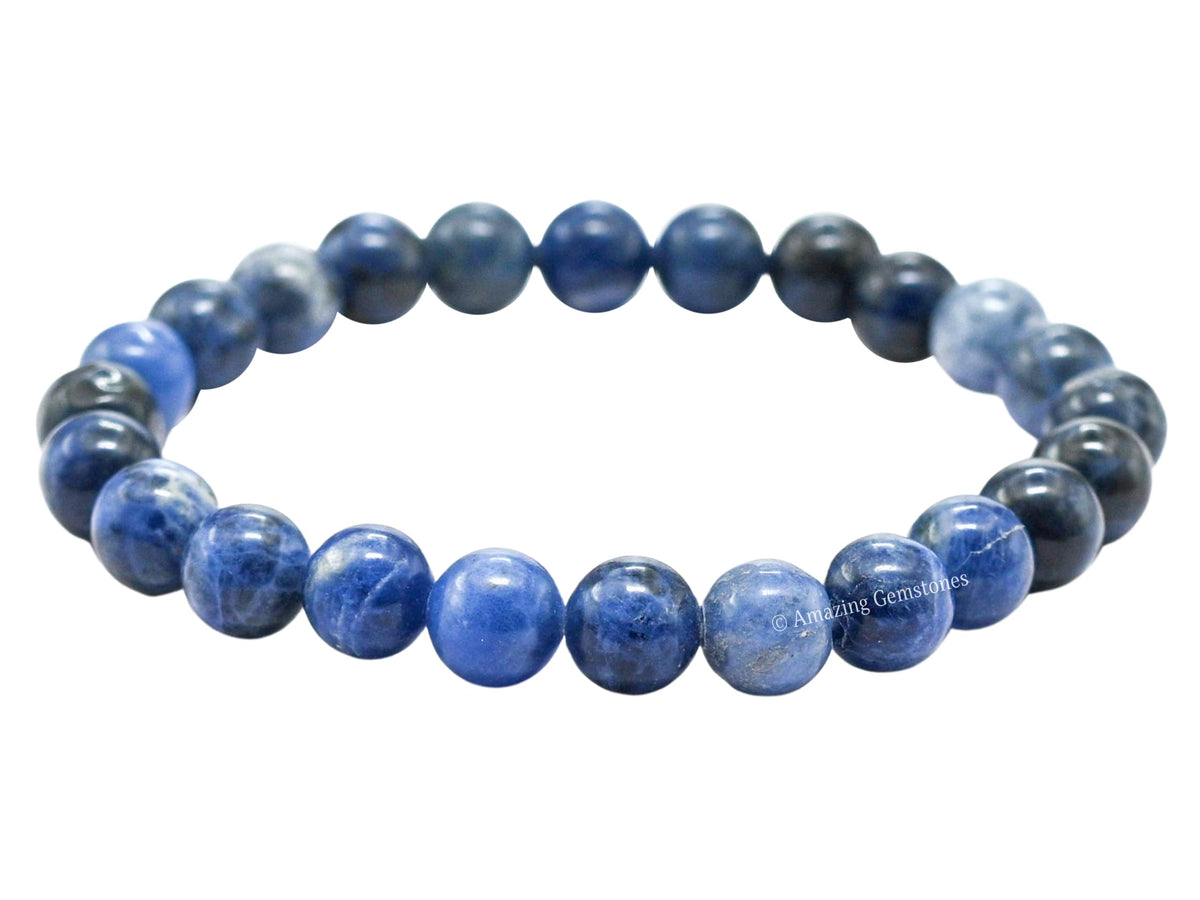 Amazing Gemstone Crystal Bracelet for Women Men's Gifts - Protection Healing Crystal Bracelet - 8mm Gemstone Beaded Stretchable Bracelet Pulseras Para Hombres Mujer Stocking Stuffers Mothers Day Gift (Sodalite)
