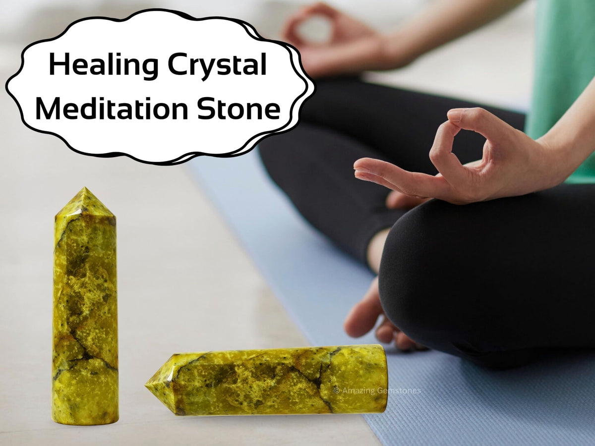 Amazing Gemstone Green Opal Crystal Towers - Natural Healing Crystal Point Obelisk for Reiki Healing and Crystal Grid (3 Inch)