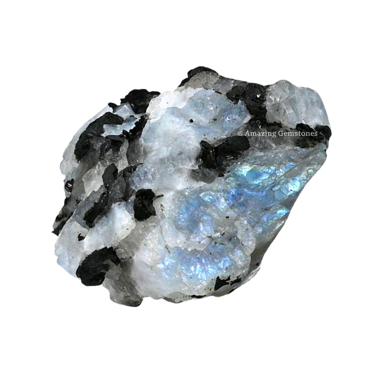 Amazing Gemstone Rainbow Moonstone Raw Crystals and Healing Stones, Natural Rocks for Tumbling and DIY Raw Stones and Crystals (1 lb)