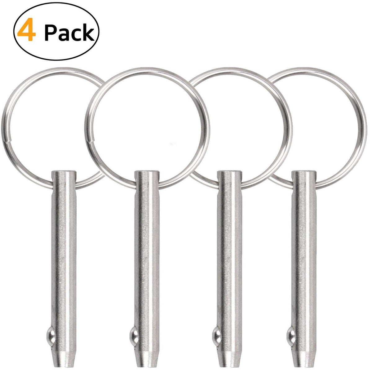 Quick Release Pin Bimini Top Pin Diameter 0.25 Inch, Total Length 3 Inch, Usable Length 2.4 Inch Full 316 Stainless Steel (4 PCS)