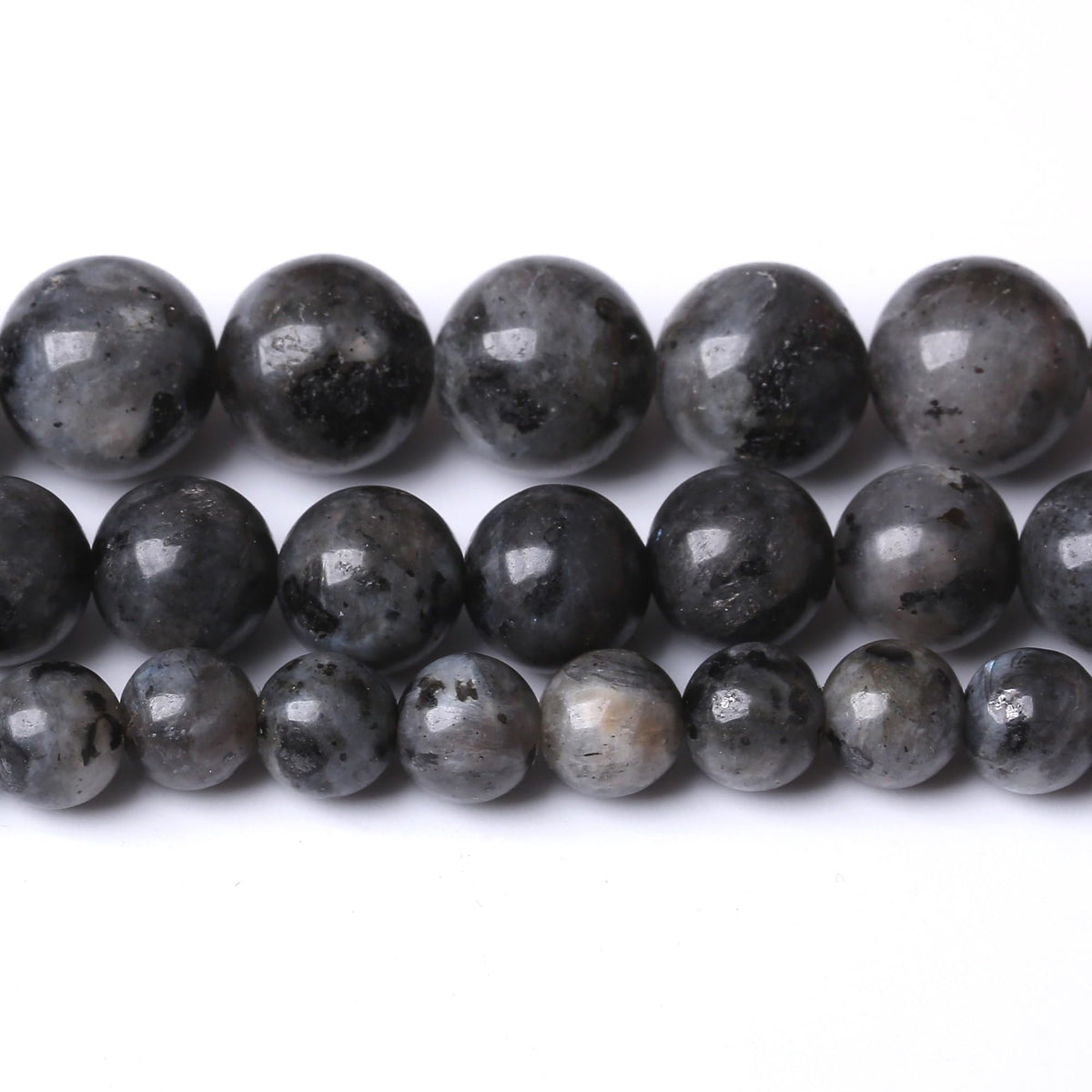 8MM Black Larvikite Round Loose Beads Natural Gem Beads Crystal Energy Stone Beads for Jewelry Making DIY Bracelet Necklace
