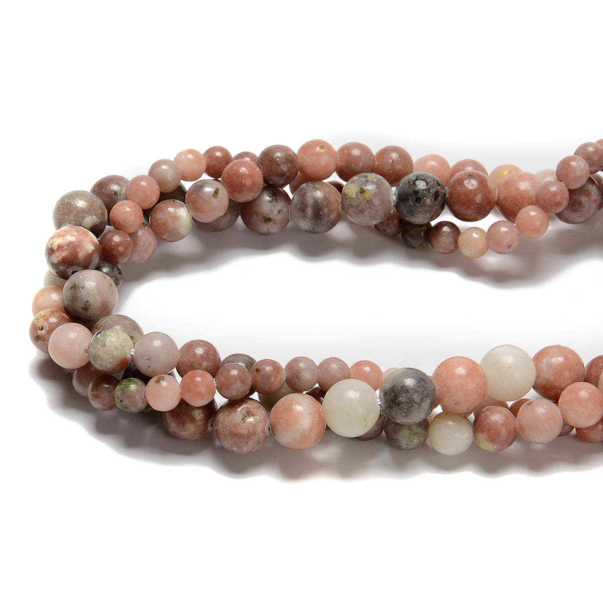 Land Long 120pcs(2 Strand) 6mm Natural Plum Bloosom Jasper Gemstone Beads, Round Cherry Agate Stone Beads for Jewlery Bracelets Earrings Making DIY