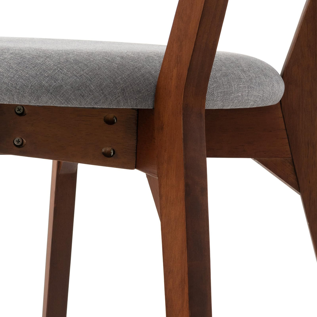 ERGOMASTER Mid-Century Modern Dining Chairs, Rubber Wood Chairs with Curved Back for Home, Kitchen, Dining Room, Restaurant (Set of 6)
