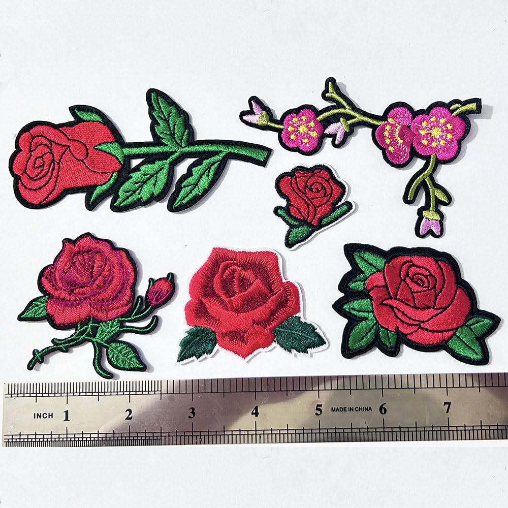 30pcs/1 Box Cuncuny Assorted Flower Cuncuny Kids Girls Patch Sewing on/Iron on Patch Applique DIY Craft Embroidered Applique Patches (Assorted Flowers)
