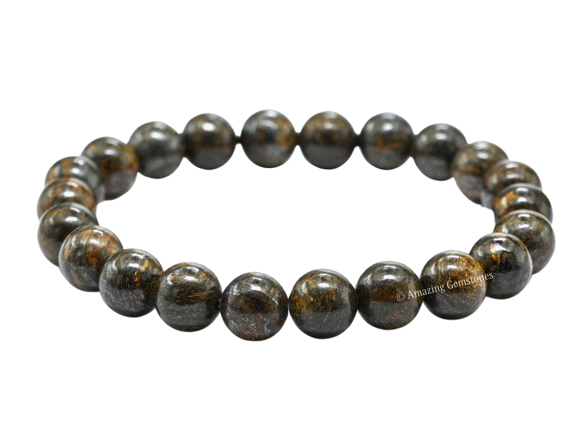 Amazing Gemstone Crystal Bracelet for Women Men's Gifts - Protection Healing Crystal Bracelet - 8mm Gemstone Beaded Stretchable Bracelet Pulseras Para Hombres Mujer Stocking Stuffers Mothers Day Gift (Bronzite)