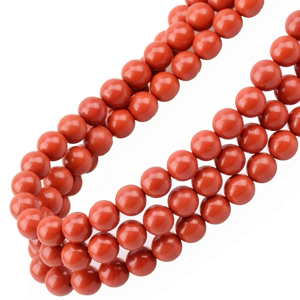 100Pcs Natural Crystal Beads Stone Gemstone Round Loose Energy Healing Beads with Free Crystal Stretch Cord for Jewelry Making (Red Jasper, 8MM)