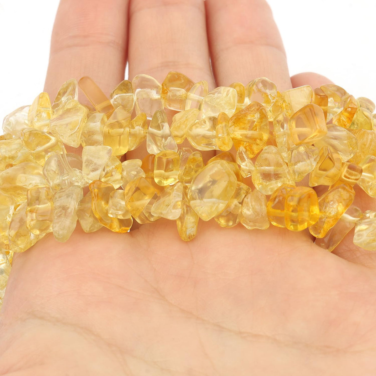 30in Citrine Natural Chip Stone Beads 5-8mm About 230pcs, Irregular Drilled Yellow Bead for Bracelets Jewelry Making Supplies for Adults, DIY Crafts.