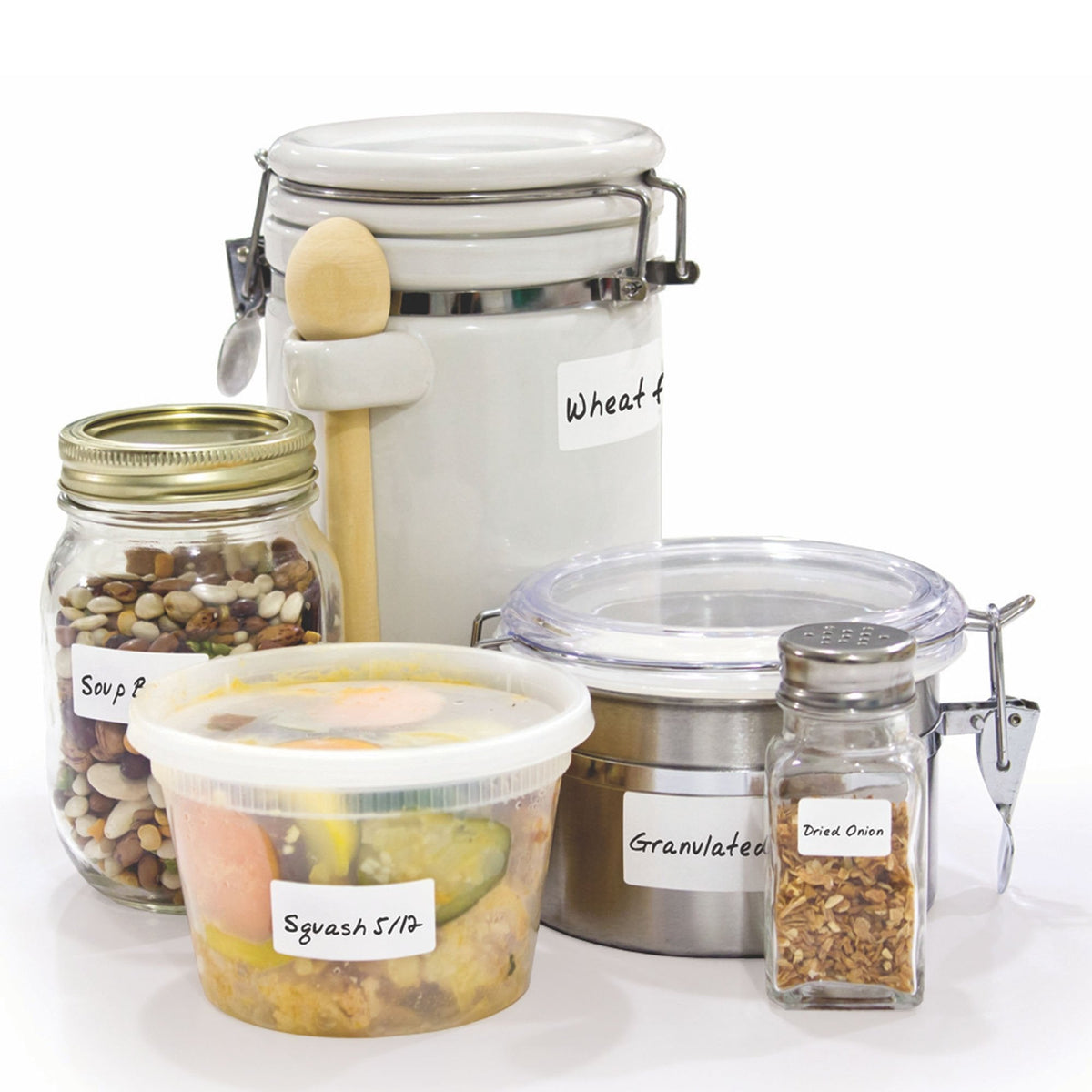 Erasable Food Labels 2-Pack Starter Kits With Pen & Erasers, Reusable Label Multi-Color, Freezer, Microwave & Dishwasher Safe Kitchen Tool for All-Purpose Meal Organization by Jokari