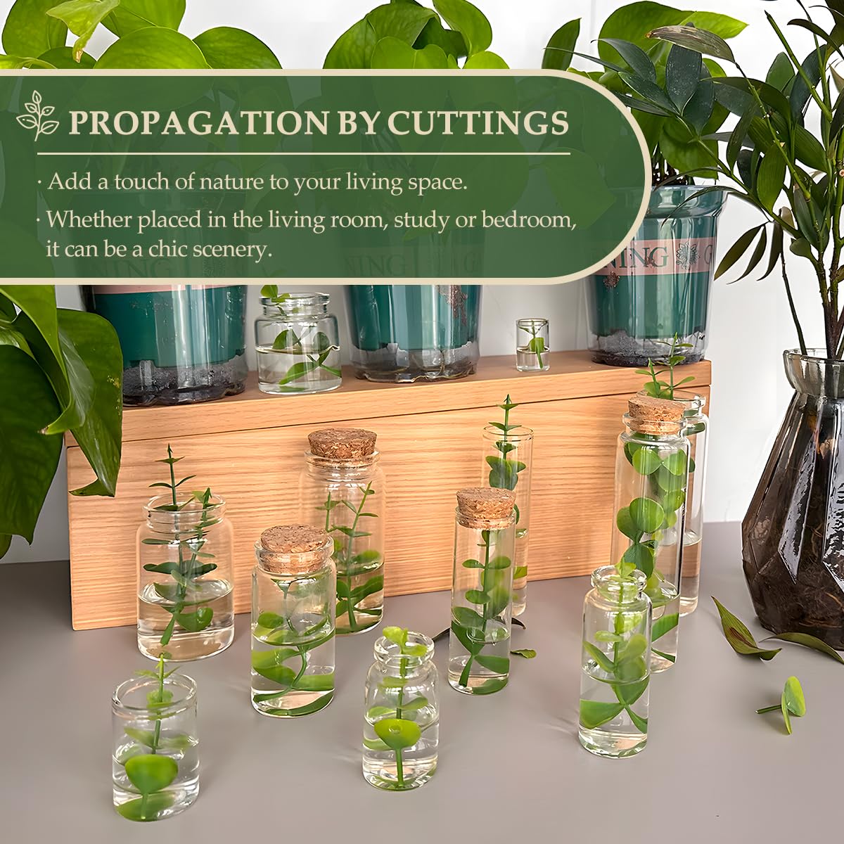 40-Pack 1.35 oz (40 ml) Glass Bottles with Cork Stoppers – for Spell Bottles, Spice Jars, DIY Party Favors, Travel Memories & Plant Propagation – Empty Recyclable Containers for Crafts, Kitchen,Décor