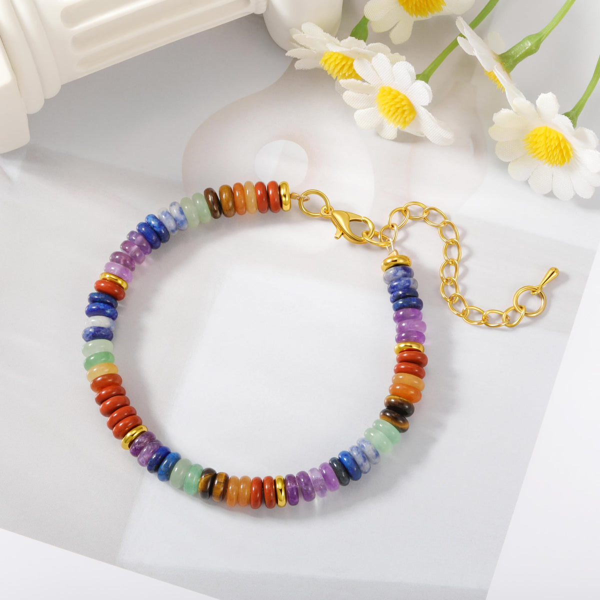 Yavannah Chakra Bracelets for Women, Crystals and Healing Stones Beaded Bracelets Stress Relaxing Spiritual Christmas Birthday Gifts for Women Mom