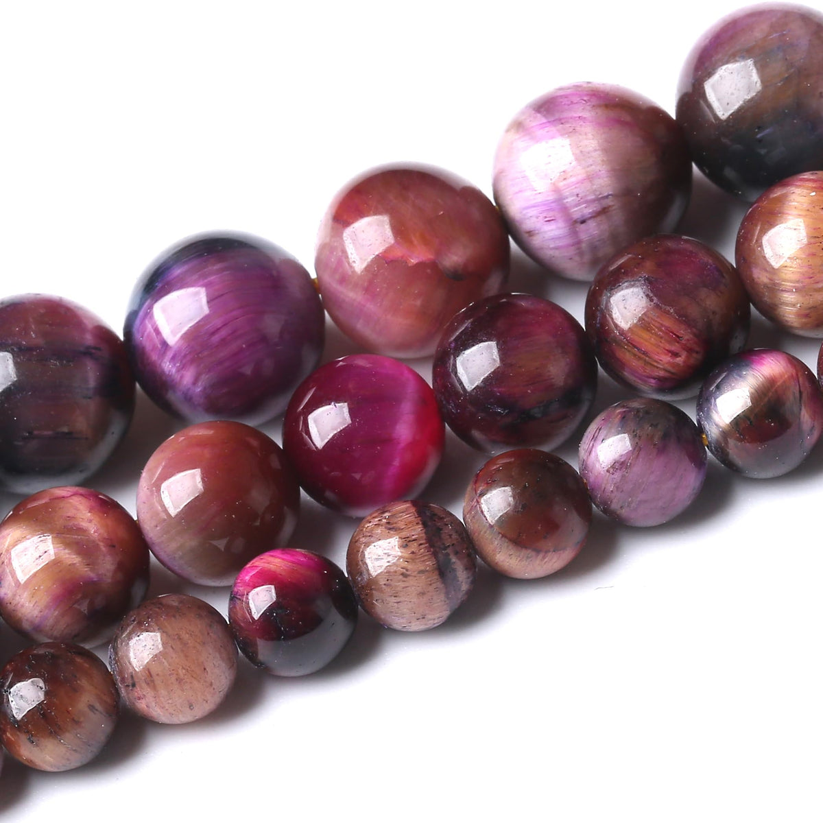 Natural Starry Sky Rose Pink Tiger Eyesr Stone Beads for Jewelry Making DIY Bracelet Necklace Jewelry Making 1 Strand 15.5inch 35PCS 10MM