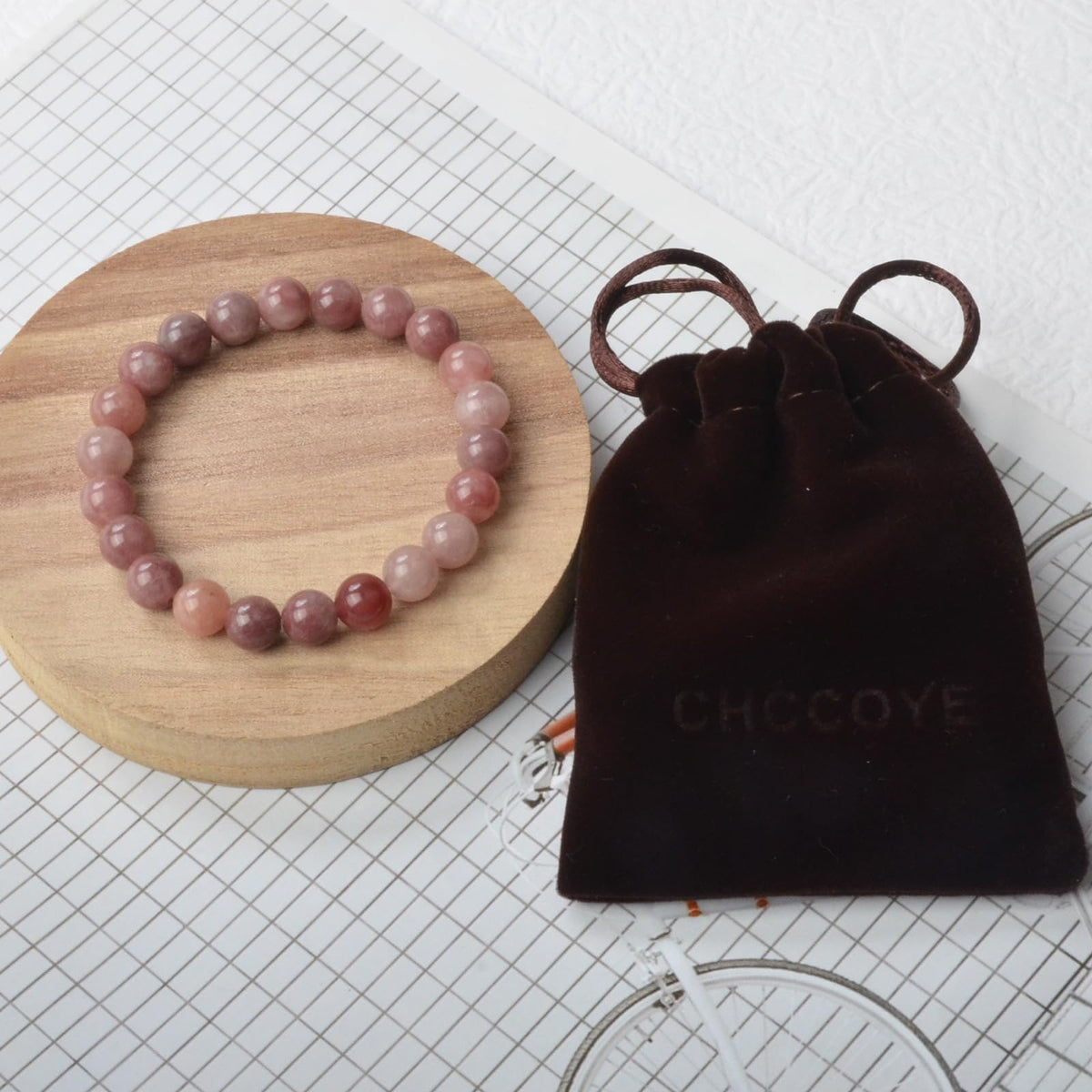 CHCCOYE 4mm Natural Healing Gemstone Bracelet Handmade Yoga Stretch Elastic Bracelet Stress Relief Crystal Jewelry for Men and Women (4mm,Angel Quartz)