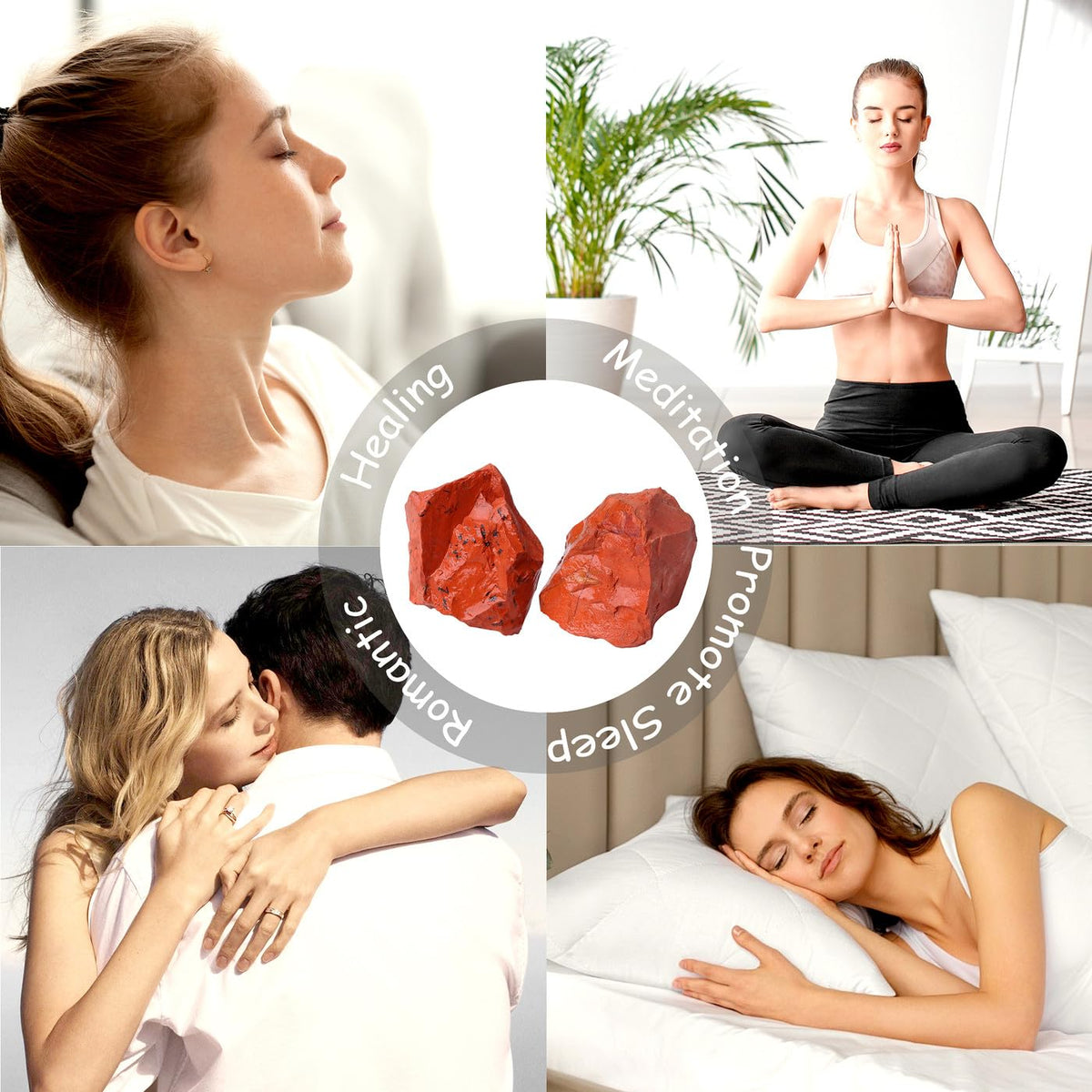 NUKAYAI 2Pcs Red Jasper 1.8-2.2" Large Healing Crystals Stones Natural Raw Rock Rough Crystals Rocks Red Jasper Stone for Wrapping Decoration Cabbing Wicca Reiki Wire DIY Polishing Gifts