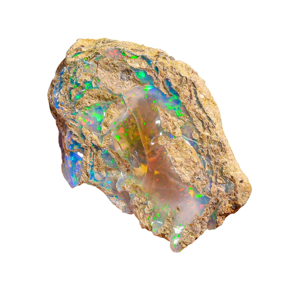 Elegant Wire Fire Ethiopian Opal Rough Loose Gemstone | 23.00 Cts Shiny Raw Crystal Healing Stone for Bracelet Pendant Jewelry Making