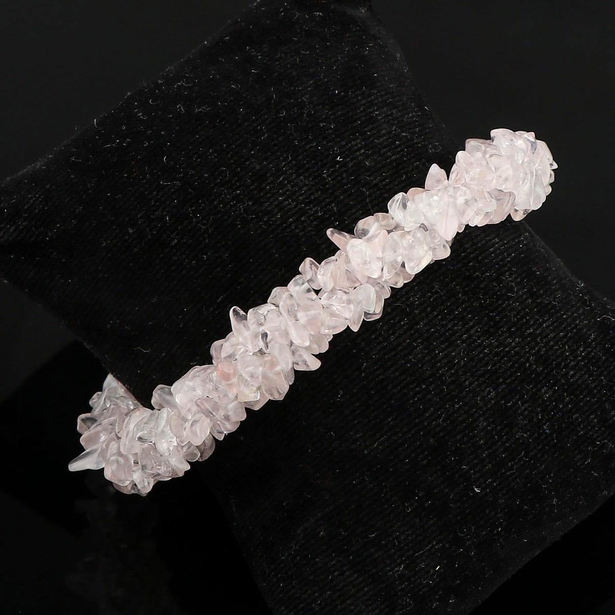 CRYSTALIS Natural Rose Quartz Beads Braided Rope Bracelet, Chips Nuggets Beaded Gemstones, Chakra Healing Stones, Gift Giving Womens Jewelry, 925 Sterling Silver Bracelet 8 inch