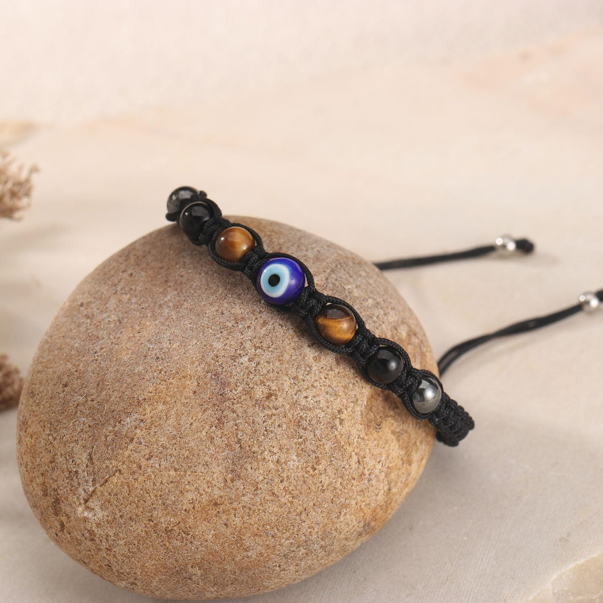 AULSIEY Evil Eye Bracelets for Women, Evil Eye Jewelry Anklet Beaded Bracelet, Triple Empath Protection Bracelet for Women, Chakra Tiger Eye Protection Healing Bracelets-String