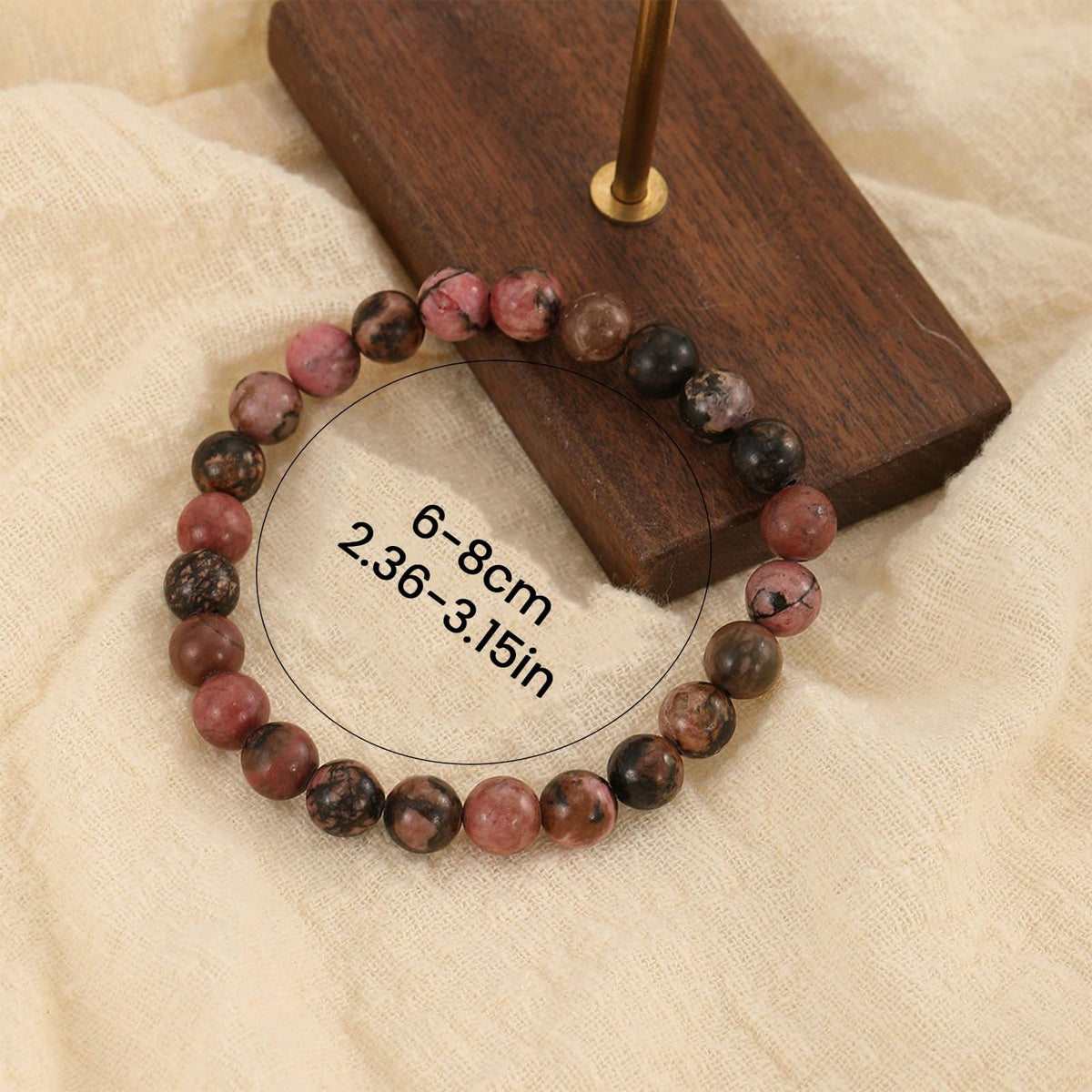 Crystal Vibe Rhodolite Crystal Bracelet for Love and Balance - 8mm Beaded Bracelet for Emotional Healing, Positivity and Protection -Chakra Bracelets Gifts for Women Men - Adjustable Size