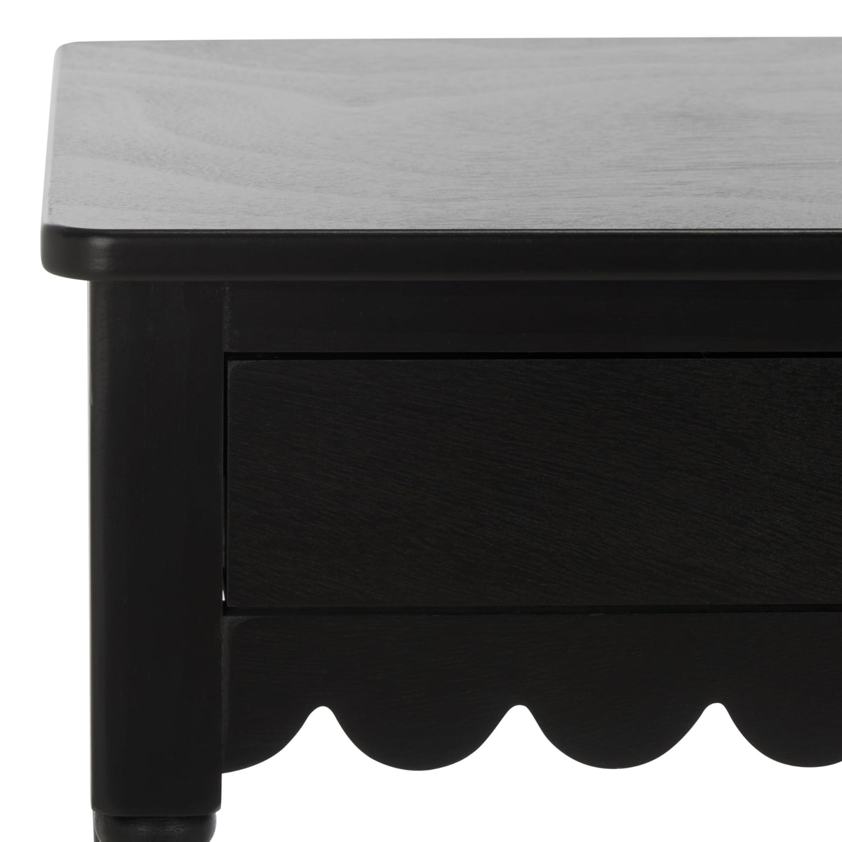SAFAVIEH Furniture - Haven 2-Drawer Writing Desk - Matte Black - Solid Wood - Classic Storage Design - Ideal for Home Office, Den, Living Room, 42.1" W x 18.9" D x 29.5" H (DSK5715B)