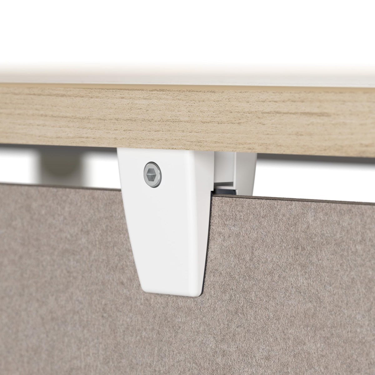 Bush Business Furniture 58W Desktop Privacy Screen in Warm Beige, Desk Mounted Office Partition with Acoustic Sound Dampening Panel