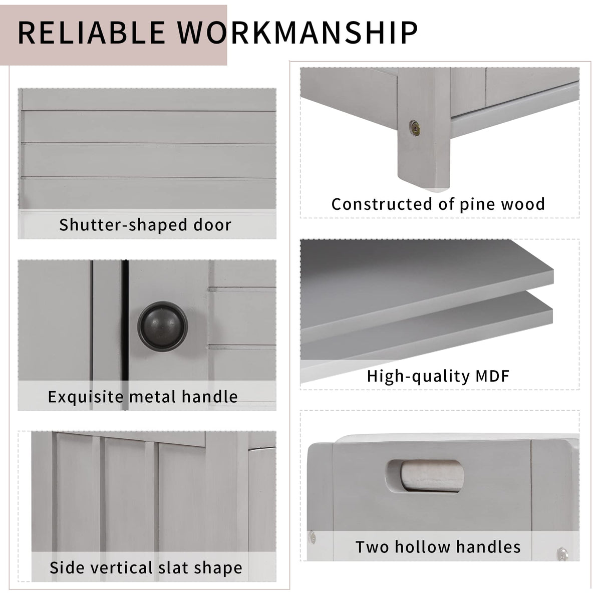 Bellemave Storage Bench with 3 Shutter-Shaped Doors and Flip-Open Storage Box, Shoe Rack for Entryway and Hallway,Shoe Bench with Adjustable Shelves Storage Space and Removable Seat Cushion, Gray Wash