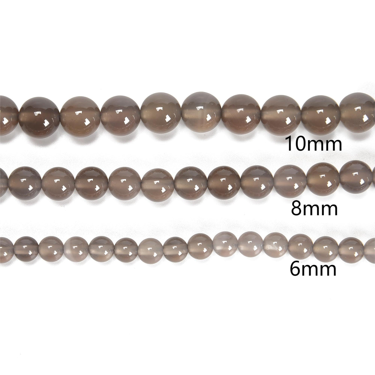 48Pcs 8mm Grey Agate Natural Round Loose Real Stone Beads Gemstone Genuine for DIY Hand Made Craft Jewelry Bracelet Earring Necklace String Making Energy Healing Power