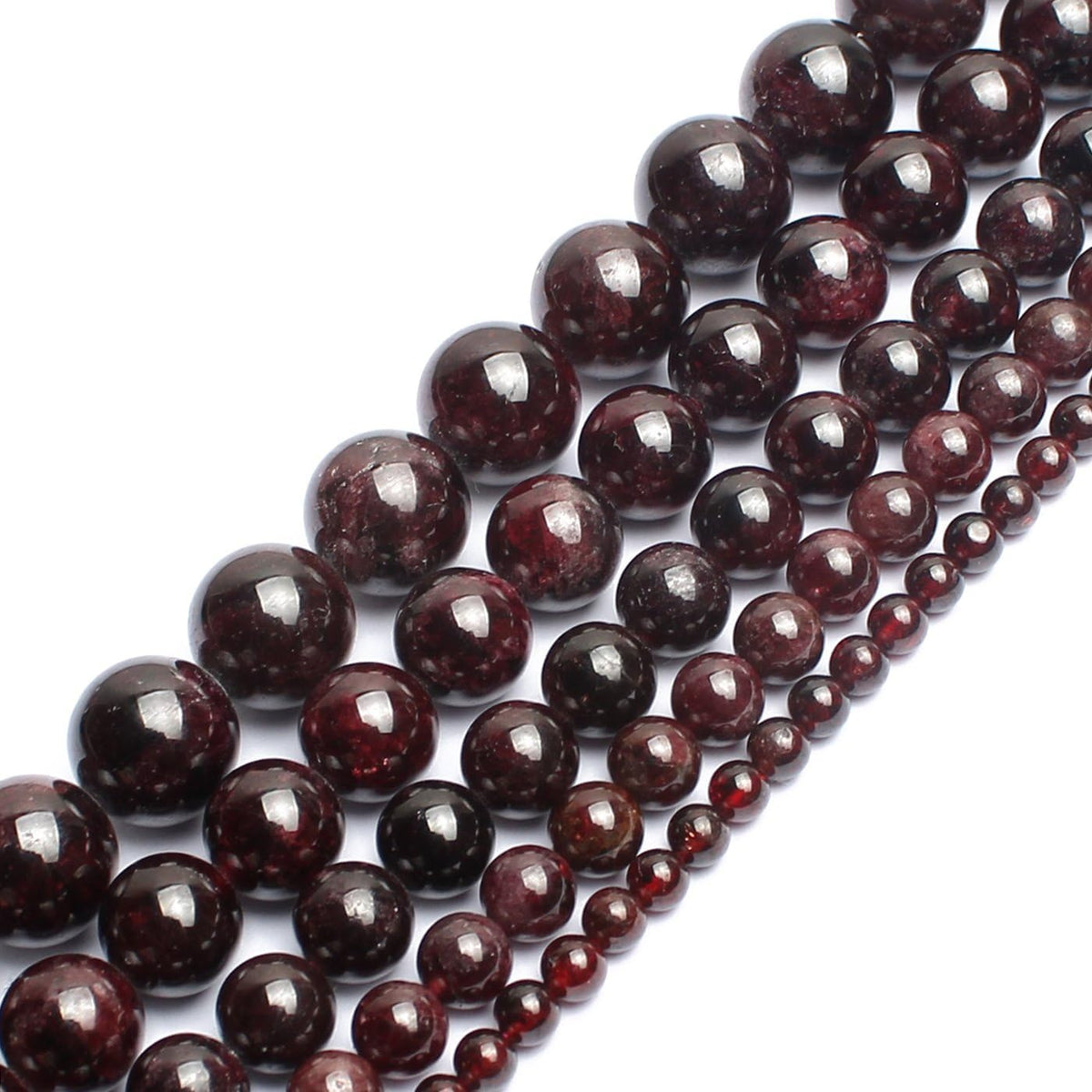 Yochus 45pcs Garnet Stone Beads,8mm Healing Power Natural Stone Round Loose Gemstone Beads for Jewelry Making Earring Necklace DIY Crafts