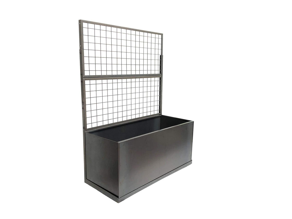 Trellis Corten Trough Planter (No Casters)