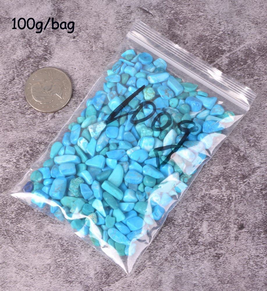 Dyed Howlite Turquoise&Dyed Green Howlite Turquoise Polished Chips Crushed Tumbled Stone Crystal Healing Embellishments 100 grams
