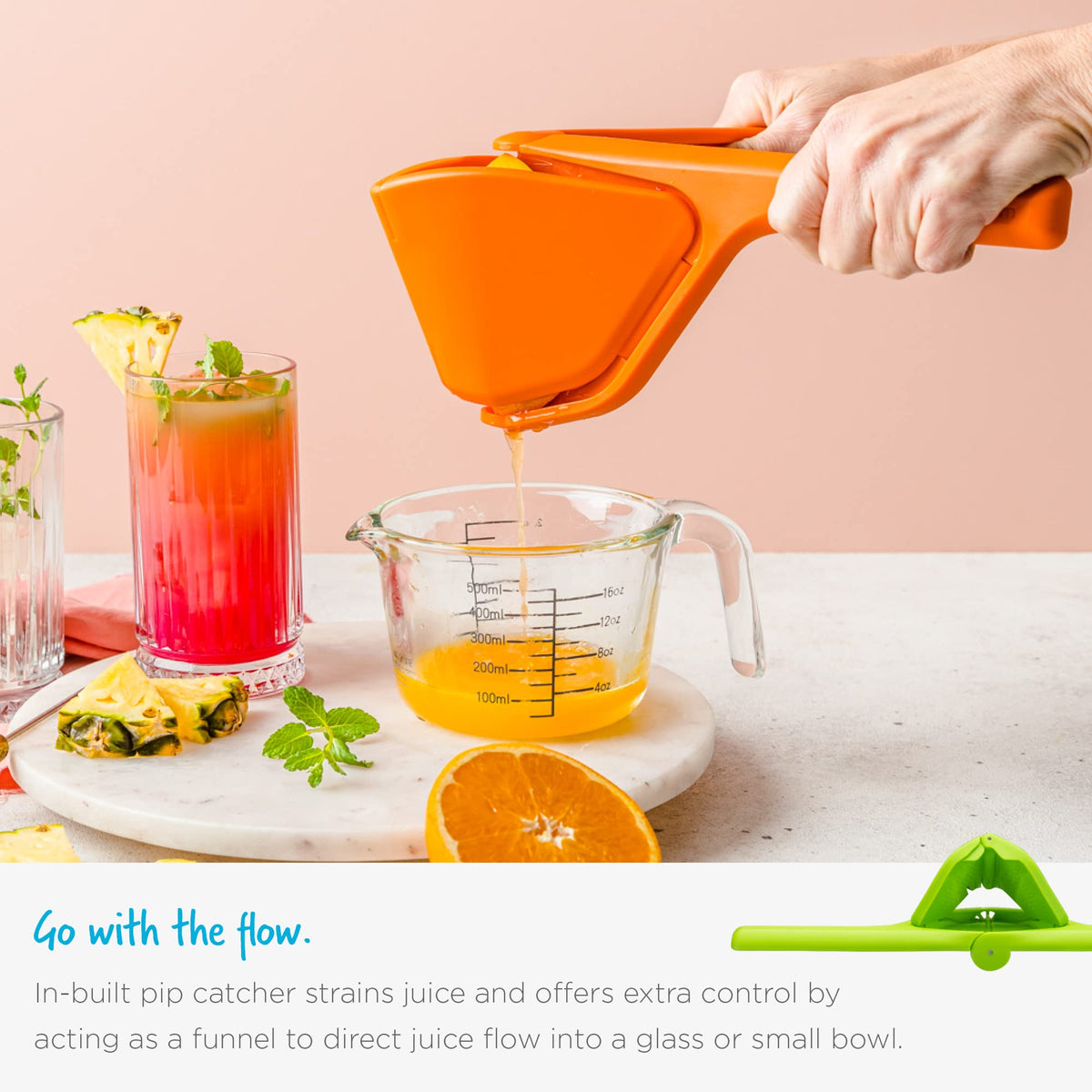Dreamfarm Original Lime Fluicer Easy-Squeeze Fold-Flat Citrus Juicer - 9 Inch, Suits Lime Only